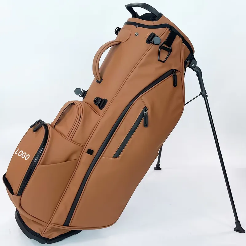 맞춤형 로고 자수 골프 스탠드 백 PU 가죽 브라운 선 - Sports Equipment Logo 리뷰 및 가격